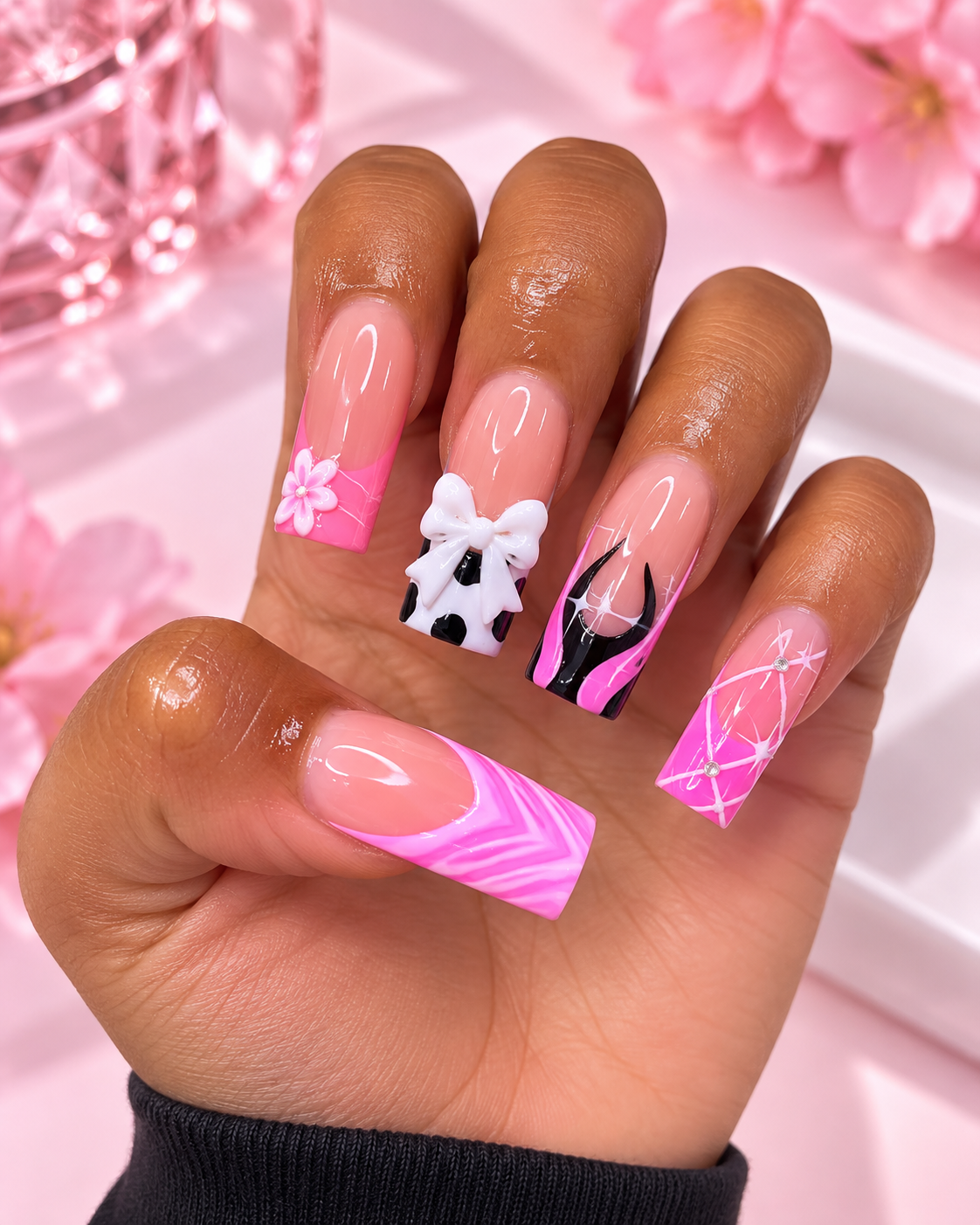 Custom nail art created at O.P. Nails