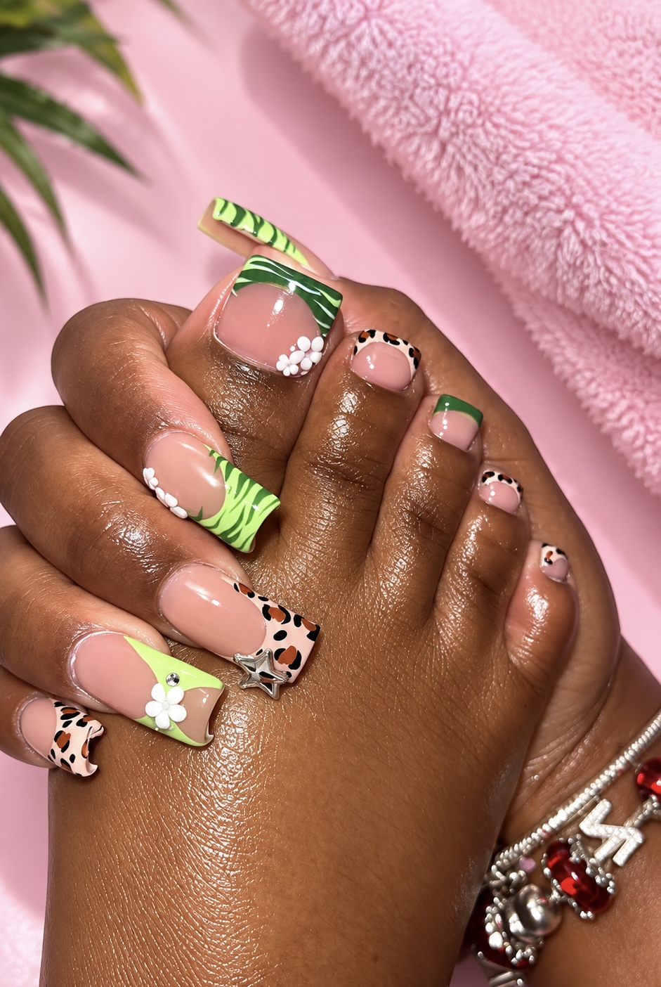 French tip pedicure created at O.P. Nails